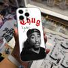 Rapper 2Pac Singer Tupac Transparent Back Phone Case For iPhone 17 16 15 13 12 11 14 Pro Max Mini Plus Silicone Bumper