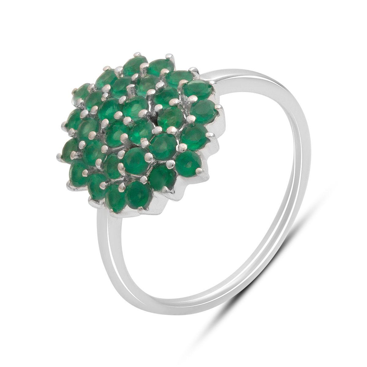 

Серебряное кольцо с натуральным агатом 0.9ct, вес изделия 3,07 гр (2197294) 17.5 смарагдовий