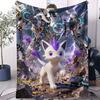 3D Galaxy Pokemon Blanket Warm Cozy Portable Flannel Blanket for Home Camping Travel Gift for Girls Boys