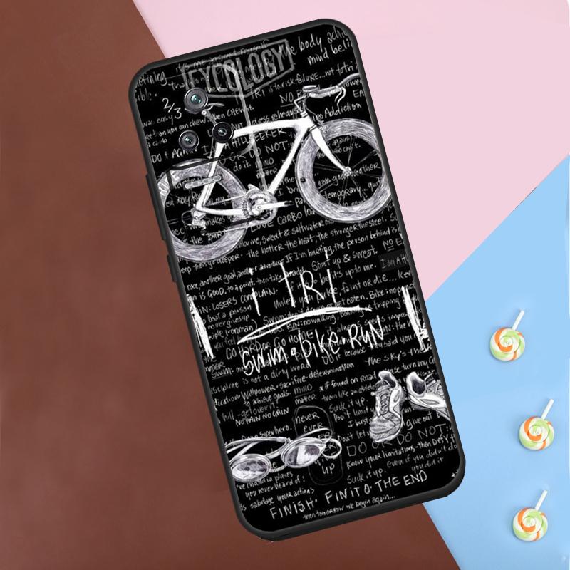 

Swim Bike Run Triathlon Case For Xiaomi 13T Pro 14 12T 11T 12 13 Lite POCO F5 X3 X4 X5 X6 Pro M6 F3 F4 M5s Cover POCO X6 Pro