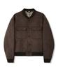 Trillion Two-Pocket Button Suede Bomber Jacket_Brown