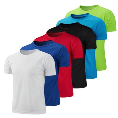 Kids Boys Quick Dry Sport Tops Short Sleeve Round Neck Solid Color Breathable T-shirt for Fitness Running