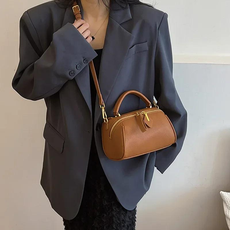 Jednolita skórzana damska designerska torba na ramię retro typu crossbody dla kobiet nowa modna kobieca torba typu messenger