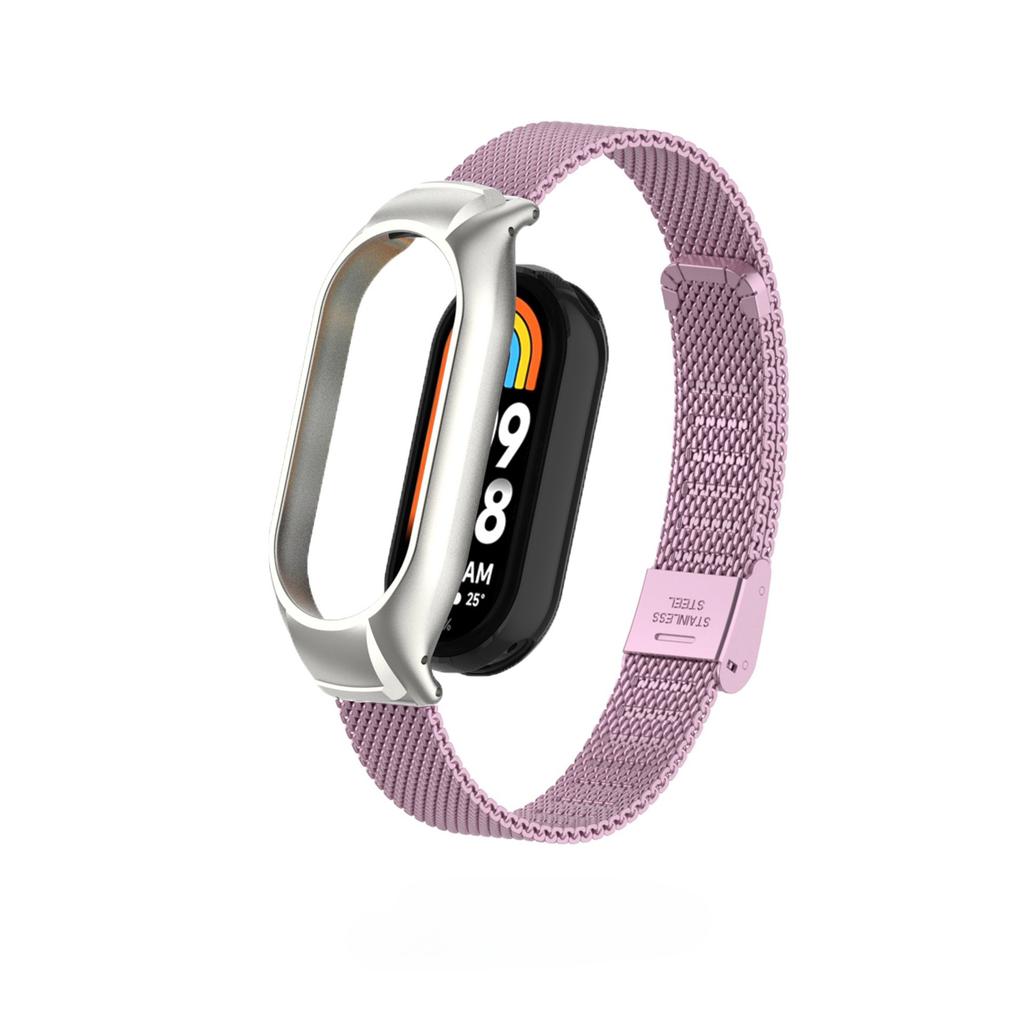 Suitable for Xiaomi Band 10 Strap, Stainless Steel Mesh Buckle Strap, Metal Band Mi Band 9 8 Replacement Strap