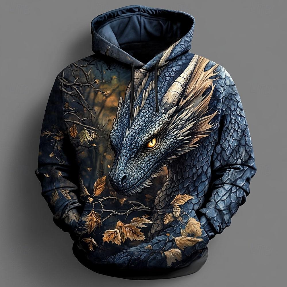 Herren 3D-Kapuzenpullover Sweatshirts Mode Cool Täglich Langarm Rundhalsausschnitt Party Urlaub Streetwear Herbst Winter Trainingsanzug Mantel