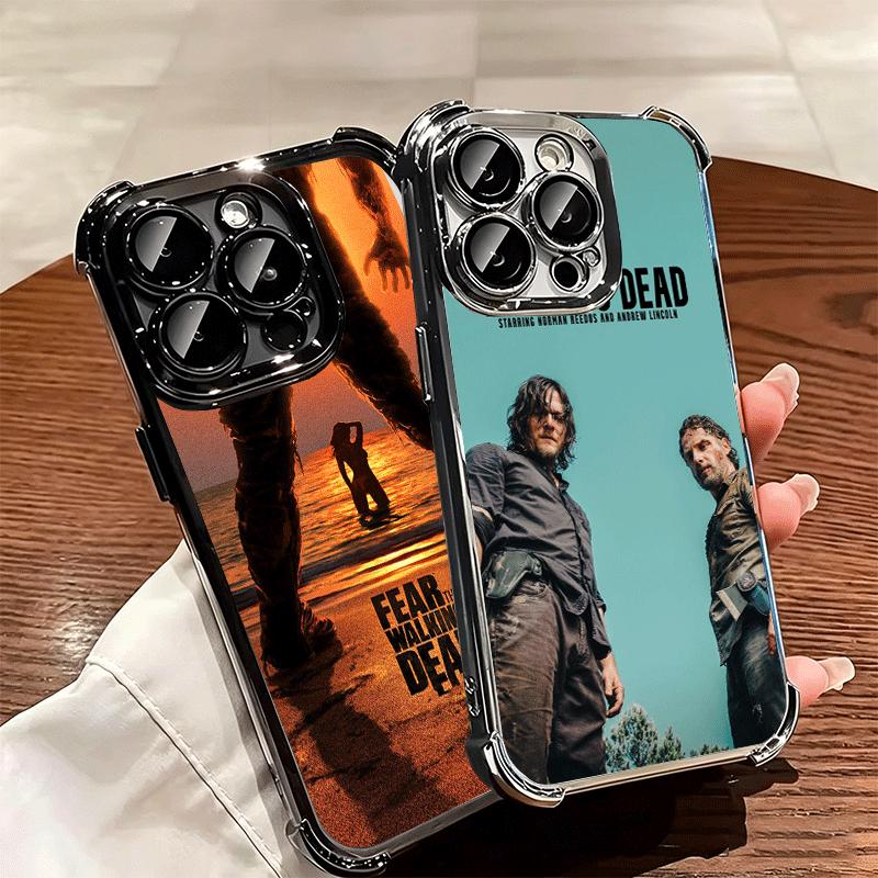 The Walking Deads Plating Phone Case For Iphone 16 17 Pro Max Air 16E 14 15 Plus 12 13 Mini Anti-Fall Airabag Cover