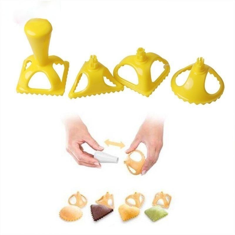 Mooncake Fondant Chinese Jiaozi 4pcs/set Plastic Dumpling Molds 4 Shapes Dumpling Press Tool Kitchen  Cooking Past