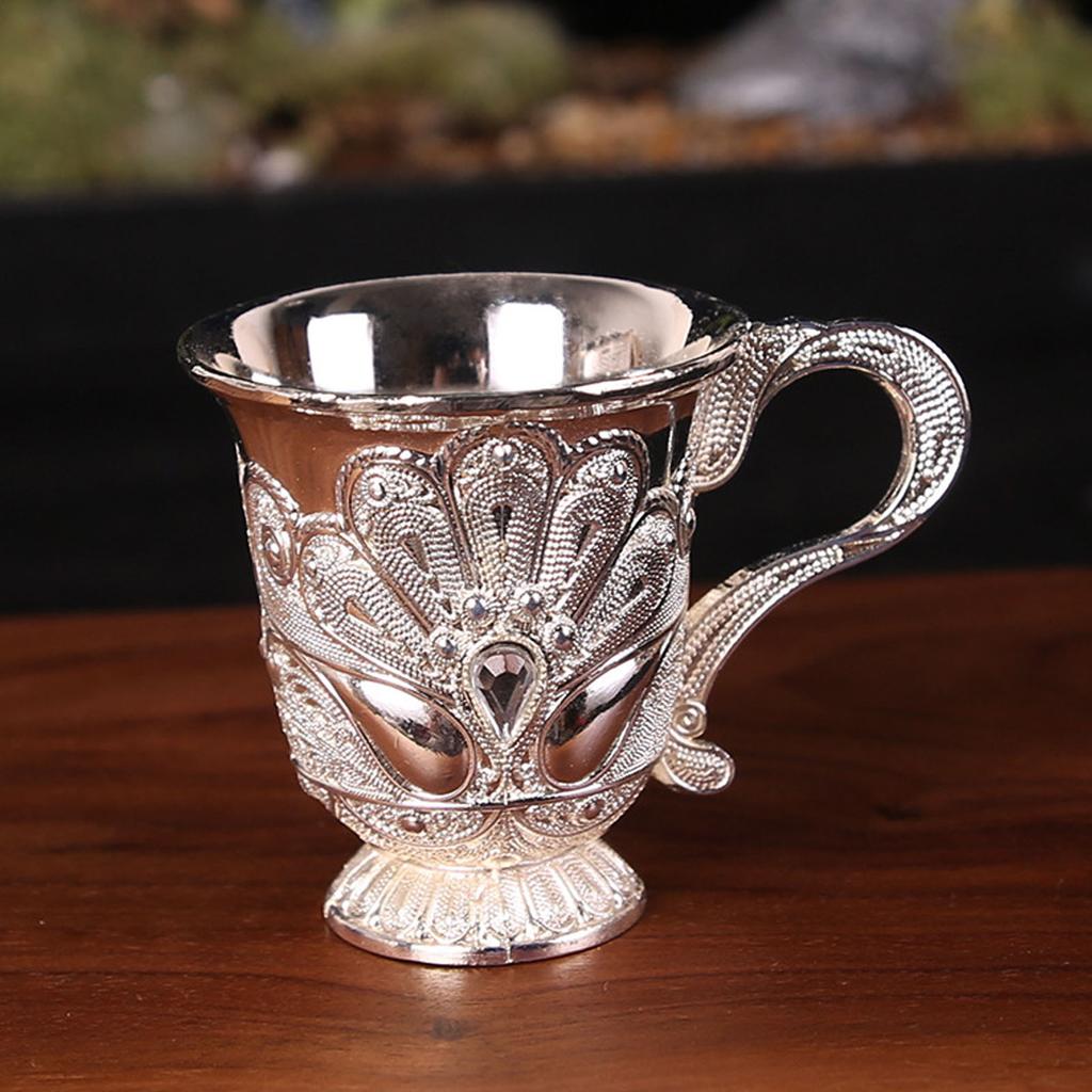 Retro Wine Glass Metal Multi Functional Decorative Shot Glass Wine Chalice for Bar Display Cabinet