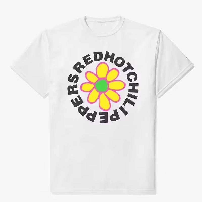 Red Hot Chili Peppers Černobílý Kreslený Potisk Cool & Vtipný Design Unisex Volný Prodyšný Krátký Rukáv Horní Díl Harajuku & Y2K Styl Tričko