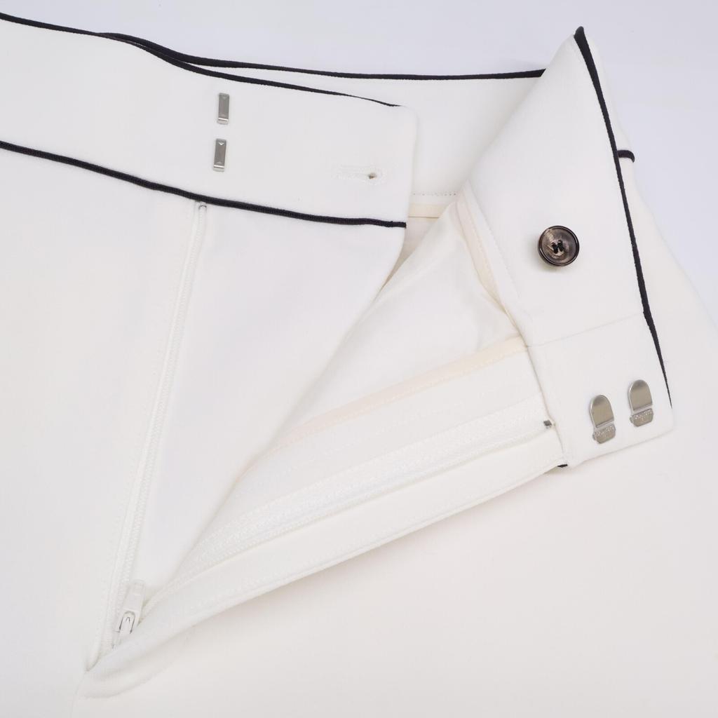 ebure White piping wide pants Bottoms 38 whiteUsed