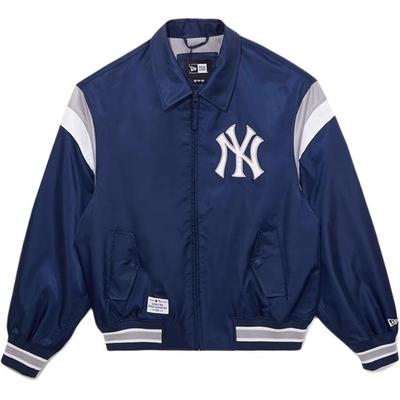 New Era SS25 MLB New York Yankees Vintage Takım Serisi Rahat Sade Fermuarlı Logolu Günlük Uzun Kollu Polo Beyzbol Ceketi Unisex ceketler 14536475
