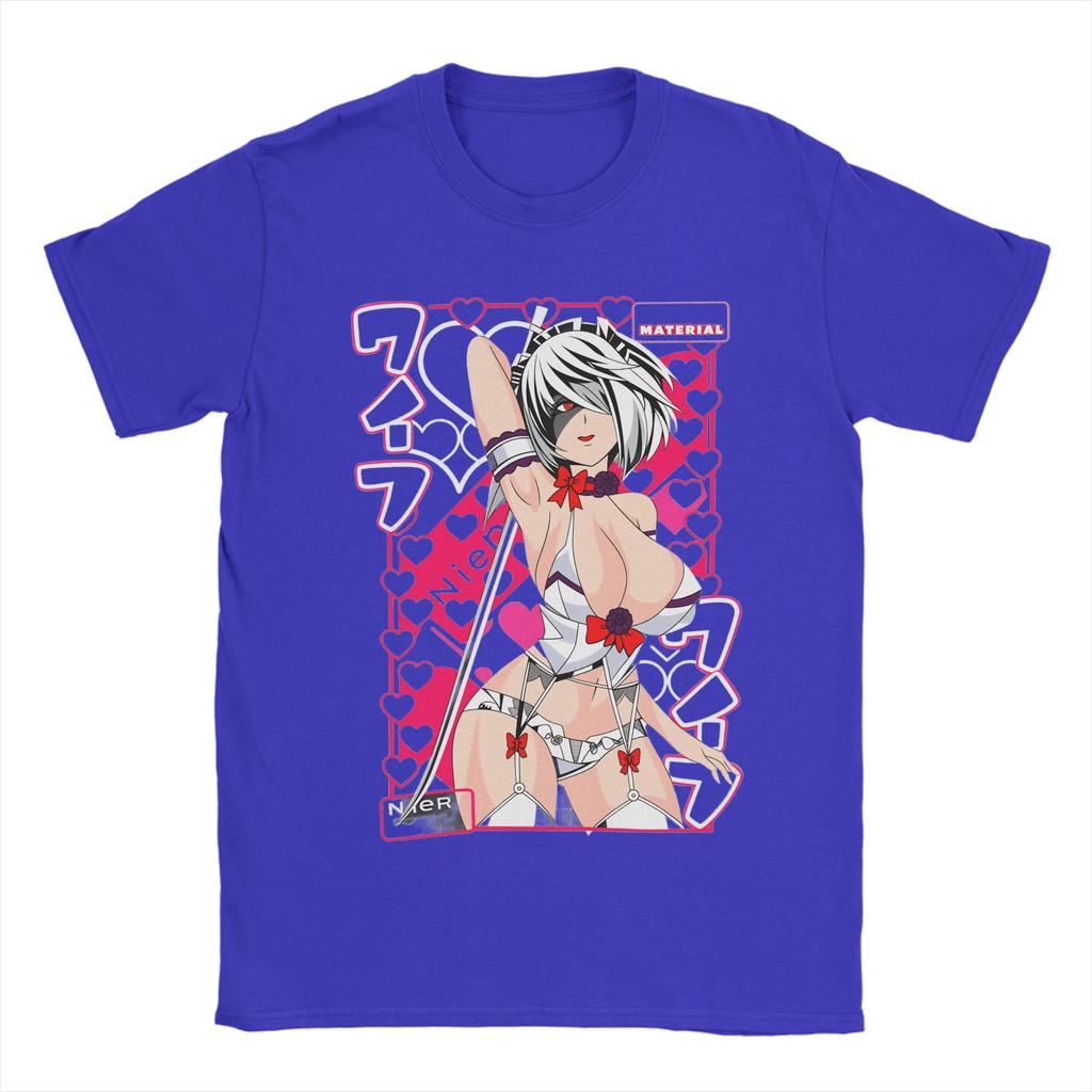 YoRHa 2B Anime Game Fans Art T Shirt Summer Harajuku T Shirts Unisexs 100 Cotton ONeck 4XL 5XL 6XL Tees Short Sleeve Tshirt