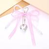 Unique Heart Shaped Bowknot Charm for Handbags Keychain Pearls Bag Pendant Decorative Accessories For Everyday Use