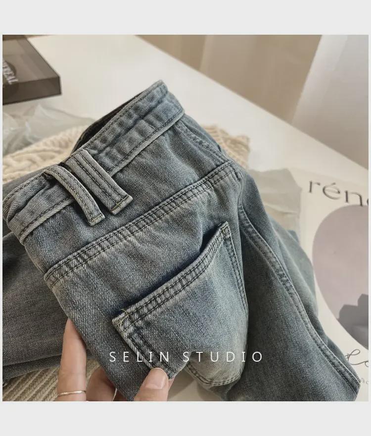 Women's Plus Size Fleece-Lined High Waist Blue Jeans - Winter Slimming Straight Leg Harem Pants