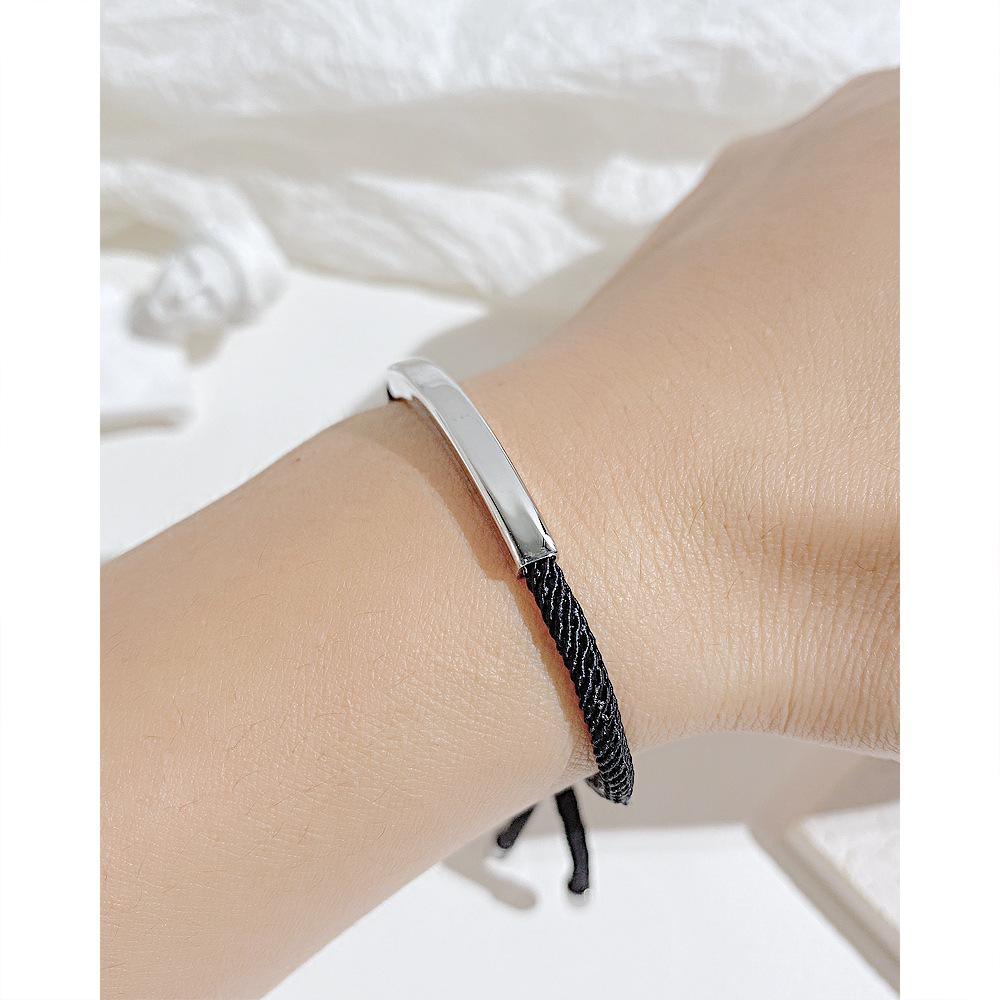 Japanese and Korean Ins Simple Design Personality Rope and Titanium Steel Lovers Couple Bracelet