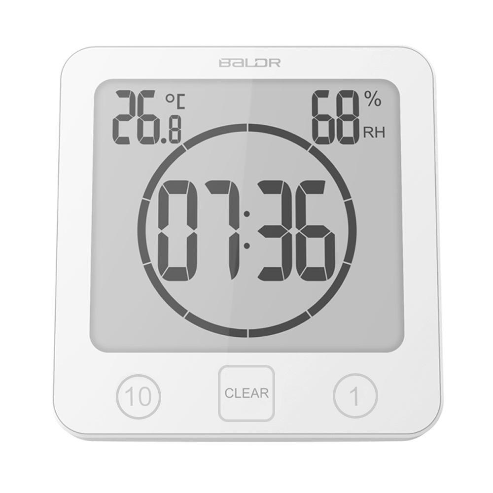 

BALDR LCD Digital Waterproof Bathroom Wall Clock Shower Clocks Timer Temperature Humidity Kitchen Wash Room Timers белый