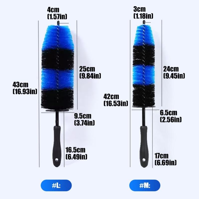 Professional Car Cleaning Tool Soft Bristled Brushes Short Ergonomic Handles For Wheel Arch Detailing Maintenance