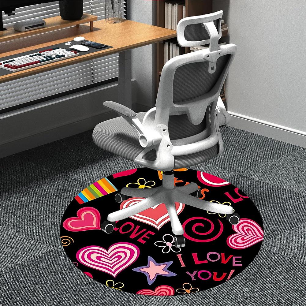 

1pc Love, Kiss Chair Carpet for Office - Durable, Ideal for Chair Mats, Stylish & Functional Decorative Rug yy260130071 80cm by 80cm