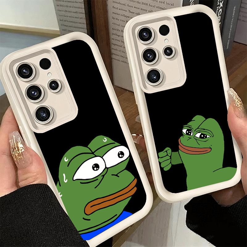 Phone Case for Samsung Galaxy S26 S25 Ultra S24 FE Funny Sad Forg P-Pepe Meme Shell S23 Plus S22 + S21 S20 5G Soft Silicone Fund