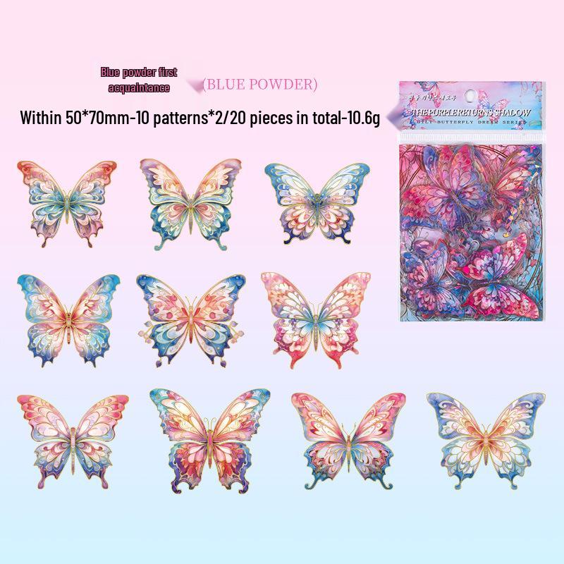 Gilded Butterfly Dream Retro Hot Stamping Children s Waterproof PET Planner Stickers.