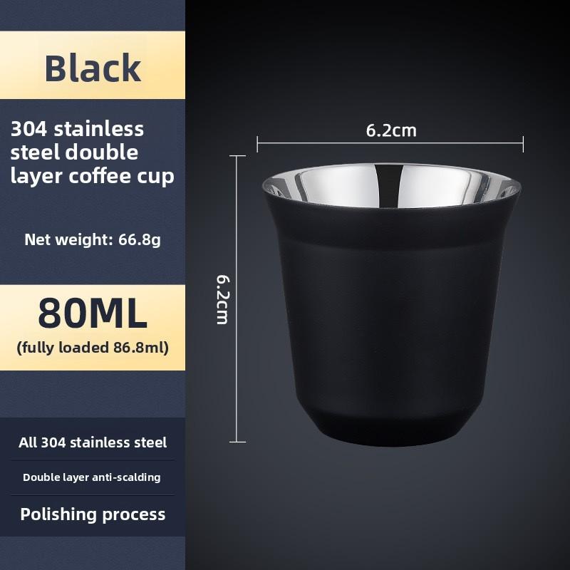 Stainless Double Wall Steel Espresso Cup Insulation Coffee Capsule Mugs Shape