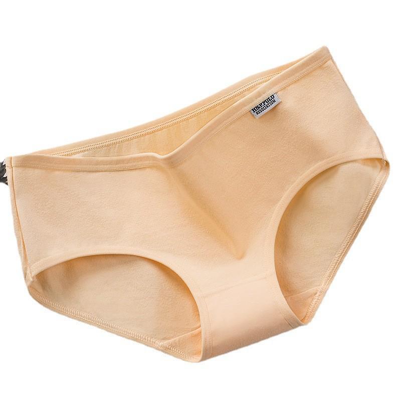 A001 Women's Mid-Low Waist Pure Cotton Breathable Red Triangle Panties