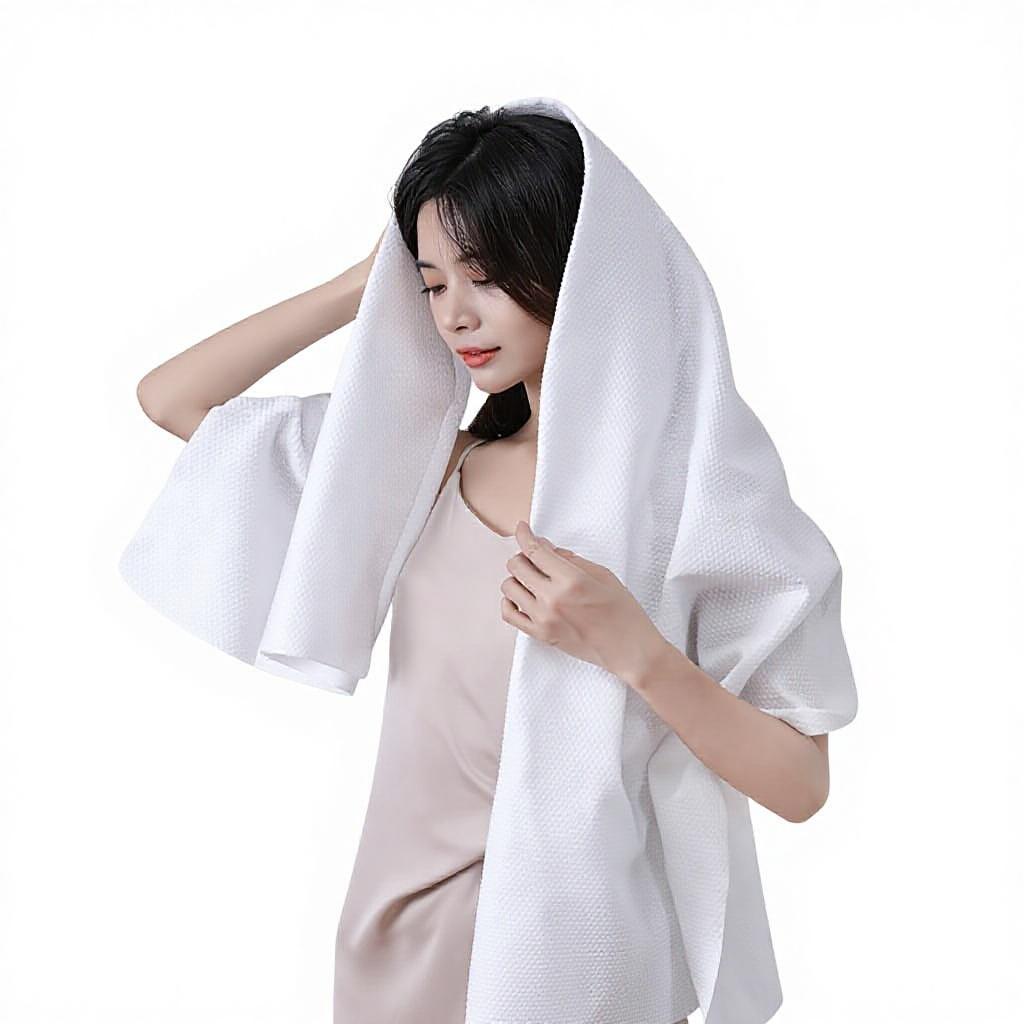 Factory Supply Travel Disposable Bath Towel Lightweight Non Woven Quick Dry One-time Use Thickened Soft Material
