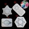 Shiny Glossy Six-pointed Star/Little Planet Keychain Silicone Epoxy Resin Mold DIY Pendant Jewelry for Halloween Gift