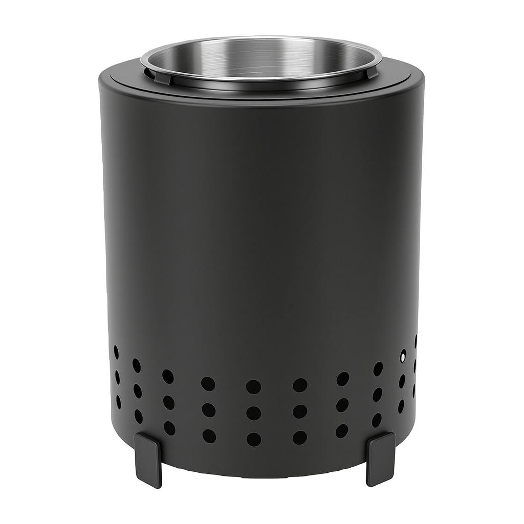 Tabel Top Fire Pit Bottom Ventilation Hole Efficient Burning Low Smoke Portable Fire Pit Black