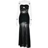 Europe and America Cross Border 2025 Summer New Arrival Sleeveless Tube Top Long Dress Sexy Sexy Ruched Cut Out Silm Dress