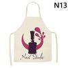Nail Polish Lipstick Beauty Kitchen Women Apron Household Cleaning Cotton Linen Pinafore Salon Home Cooking Baking Adult Bib