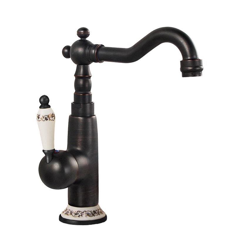 MDNG French Style Gold Ceramic Basin Faucet