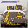 3pcs Custom Name Giraffe Bedding Set Duvet Cover Closure Includes 1 Duvet Cover & 2 Pillowcases, Soft and Comfortable for All Seasons.