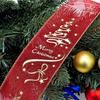 Fashion Creative Red Flower Printing Christmas Ribbon Christmas Tree Decoration