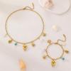 Bohemian Beach Shell Pendant Necklace And Bracelet Set For Women