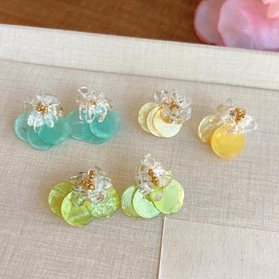 Super Fairy Beautiful Shell Flower Stud Earrings Women's Dopamine Color Scheme Fresh and Sweet Seaside Vacation Style Earrings Earrings