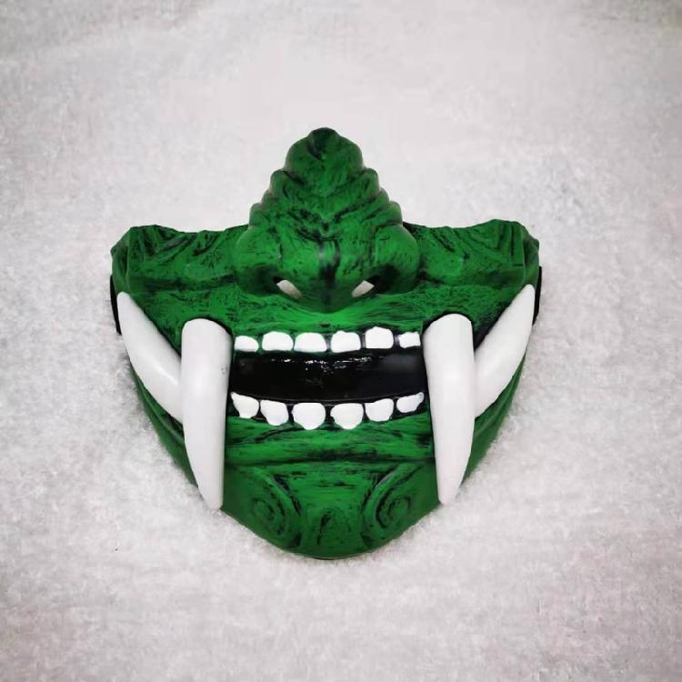 Airsoft Maske Halbe Gesichtsmaske Prajna Maske Japanischer Samurai Oni Dämon für Cosplay