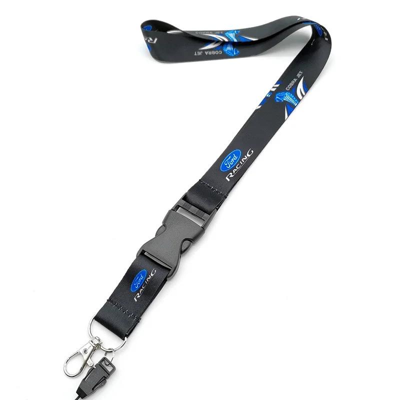 AAAMP1 Nylon Car Keychain Neck Straps Key Lanyard Auto Accessories For Ford Fiesta Mondeo Fusion Explorer Escape Shelby Edge Kuga