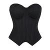 Corset Tops for Women Plus Size Lace up Halloween Costumes Strapless Zip Push-up Cup Bustier Office Club
