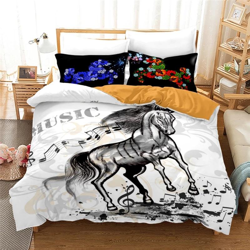 New Animal Horse 3d Bedding Set Printed Duvet Cover Set with Pillowcase Twin Full Queen King Size Bedclothes Drop Shipping