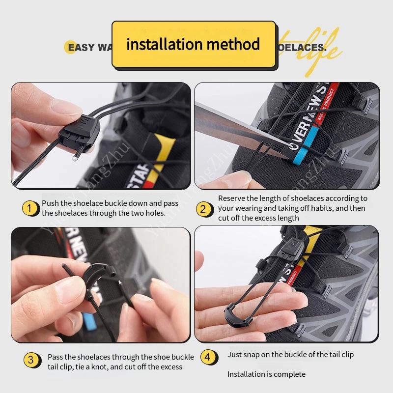 New No Tie Shoe Laces Round Tennis Laces Without Ties Adult Kids Quality Running Sneakers Shoelaces Black White Shoes Accesories