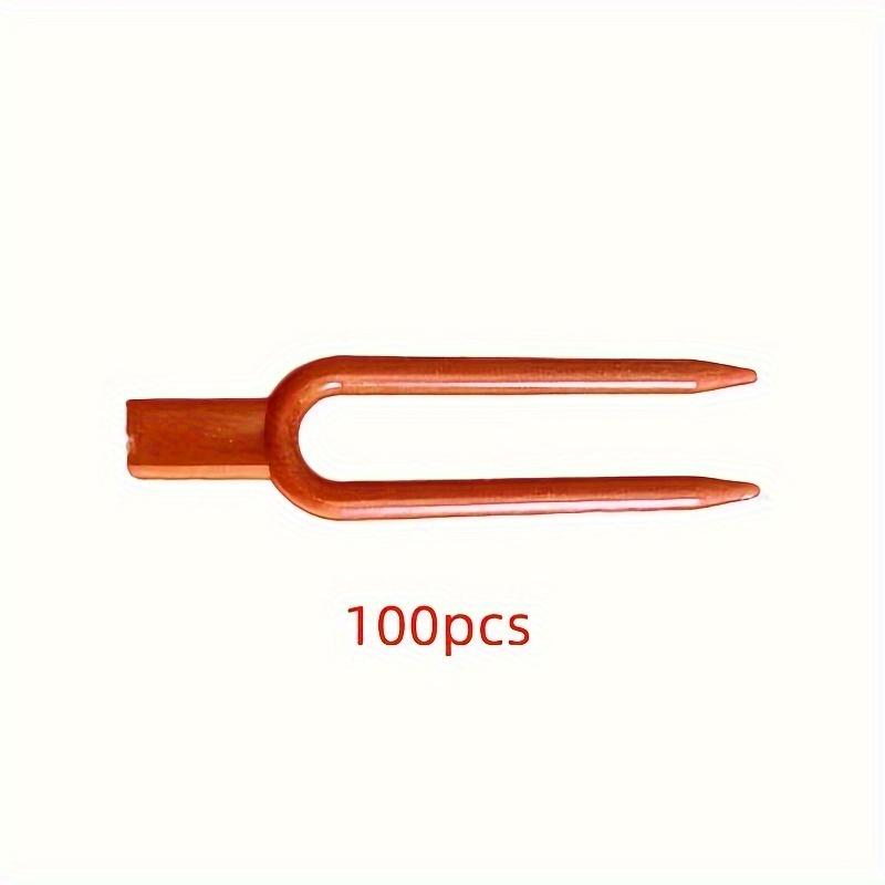 

100pcs Red Plastic Garden Stakes For Secure Root Stem Fixation Strawberry Watermelon Vine Support Clips Gardening Tools