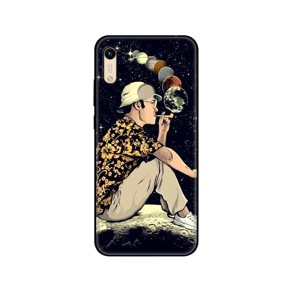 Black tpu Case For Huawei Honor 8a Prime 8s Prime 9 Lite honor 9A 9C 9X Premium 9x Pro 9S Case Cover Trippy Art aesthetic