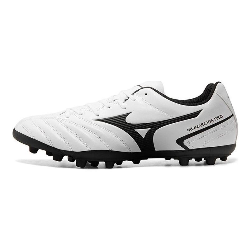 Mizuno Monarcida Neo II Select Round Toe Lace-Up AG (Rubber Short Studs) Slip-Resistant Durable Soccer Shoes Men Soccer Shoes White Black P1GA210609