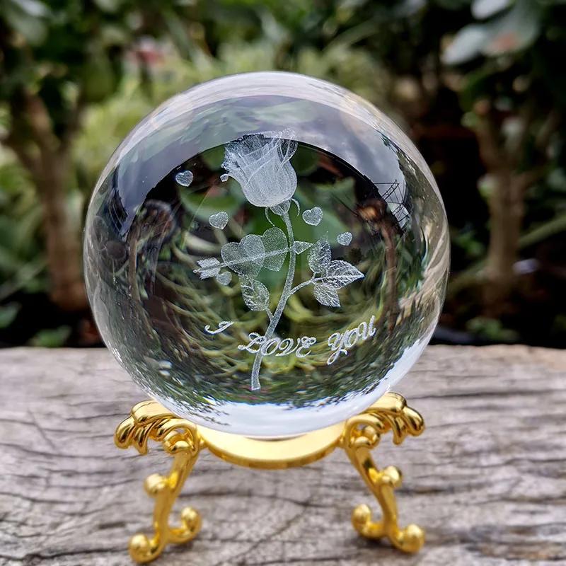 Kryształowa kula 3D ze stojakiem planeta grawerowany laserem układ słoneczny globus prezent astronomiczny prezent urodzinowy szklana kula dekoracja wnętrz