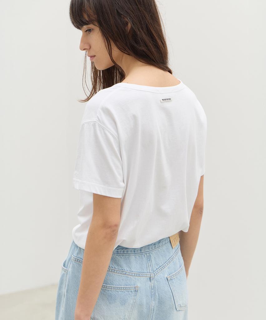 Leuba Henley Neck Cotton T-Shirt - Off White