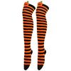 Women Halloween Over Knee Long Socks Cute 3D Wicked Evil Pumpkin Striped Print Thigh High Stockings Holiday Hosiery