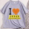 I Love Jesus T Shirt Unisex Unisex Cotton Short Sleeve Breakfast Tshirt Unisex Casual Round Neck Tshirts Oversized Streetwear