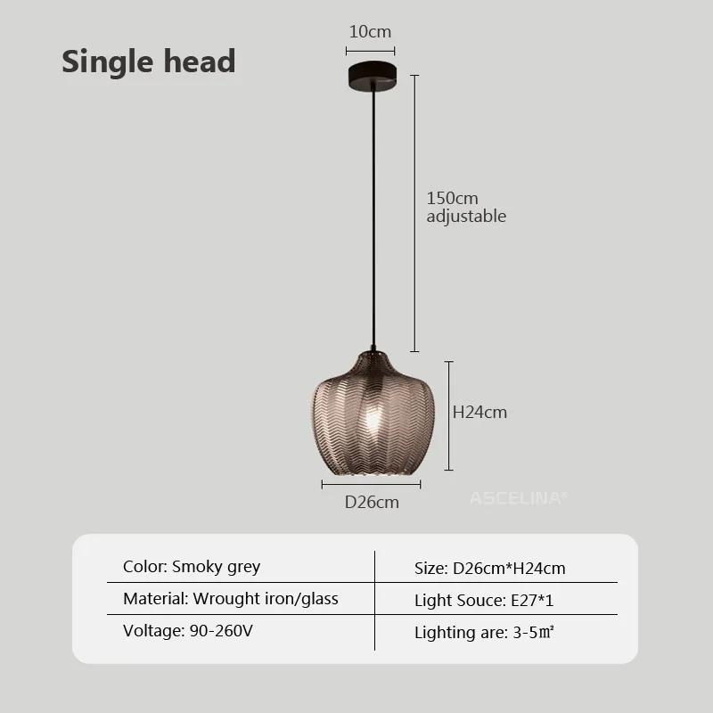 Retro Glas Pendelleuchte Foyer Esszimmer Schlafzimmer Pendelleuchten Kaffee Wohnzimmer Restaurant Hotel Innen LED Hängelampe