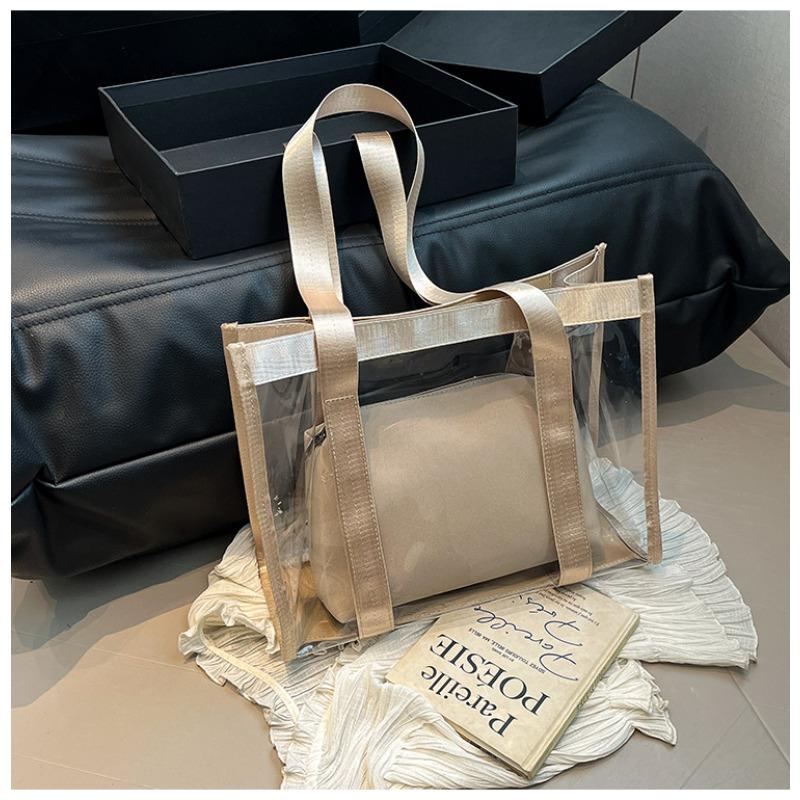 New casual transparent jelly bag daily street trend shoulder bag tote bag handbag